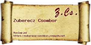 Zuberecz Csombor névjegykártya